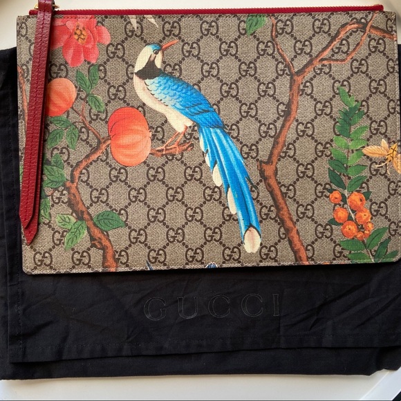 GG Supreme Monogram Large Tian Print Zip Pouch - Picture 2 of 16